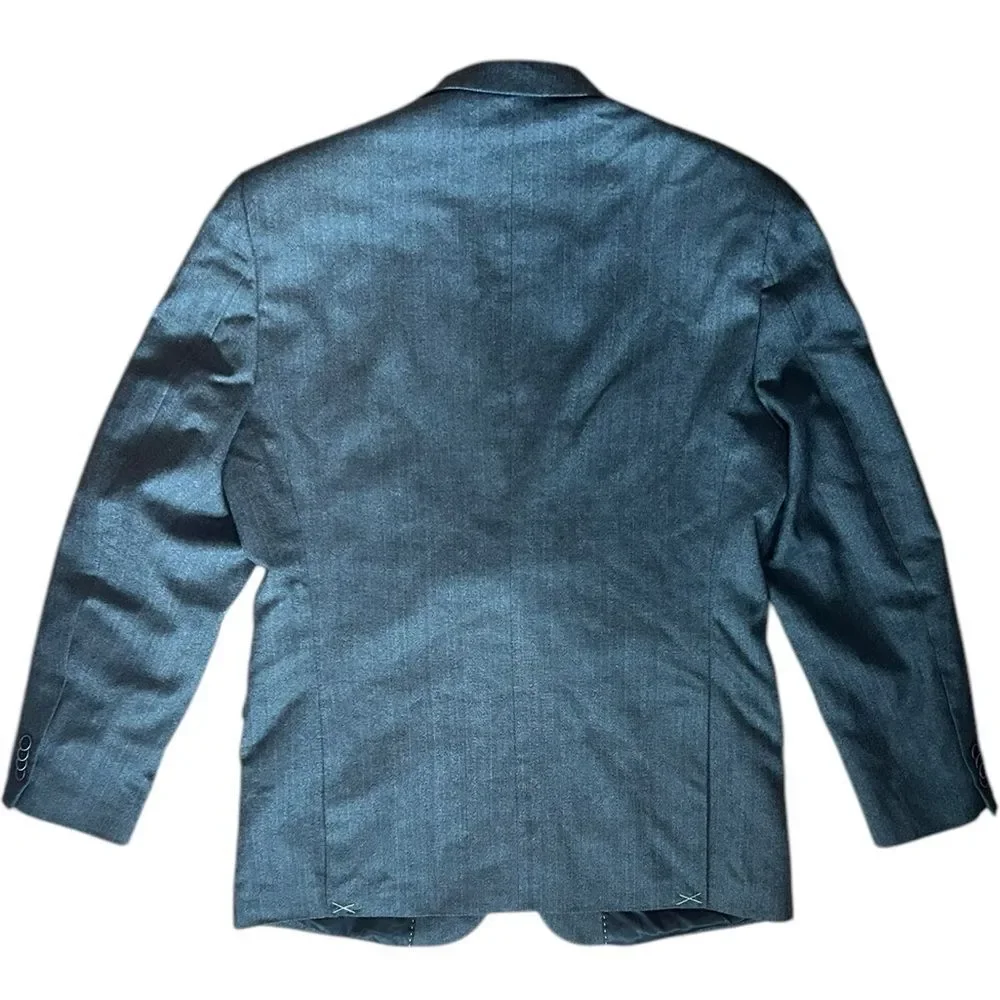 NEW Tommy Hilfiger Size 42L Blazer Wool Blend Gray‎ Plaid 2 Button